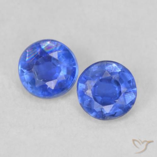 0.48ctw Natural Azul marino cianita, Redondo, VS-SI