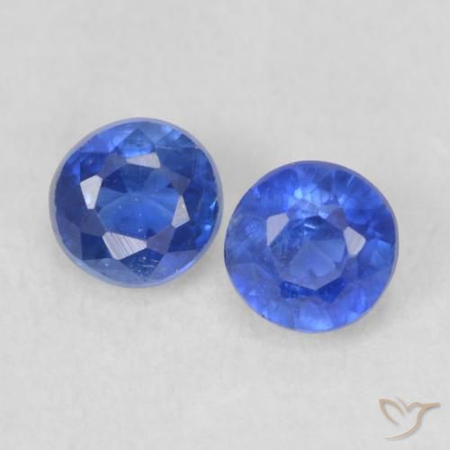 0.65ctw Natural Azul oscuro cianita, Redondo, VS-SI