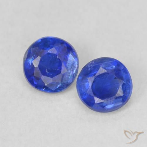 0.48ctw Natural Azul oscuro cianita, Redondo, VS-SI