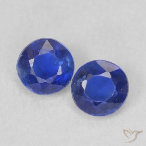 0.54ctw Natural Azul oscuro cianita, Redondo, VS-SI, Photo A