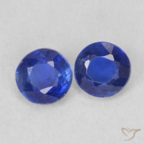 Gemas de Cianita Azul oscuro natural de 0.54 ct, Redondo, VS-SI