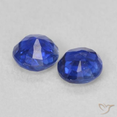 Gemas de Cianita Azul oscuro natural de 0.54 ct, Redondo, VS-SI
