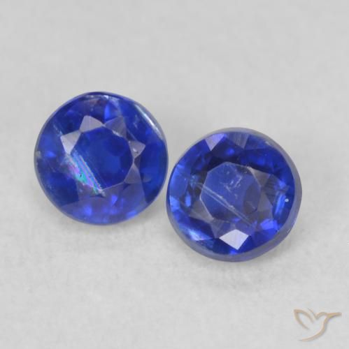 0.56ctw Natural Azul oscuro Cianita, Redondo, VS-SI