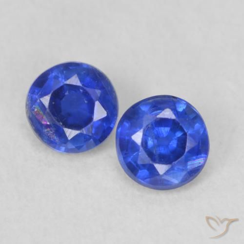 0.47ctw Natural Azul marino Cianita, Redondo, VS-SI