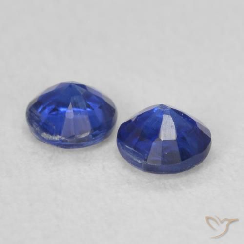 Gemas de Cianita Azul marino natural de 0.47 ct, Redondo, VS-SI