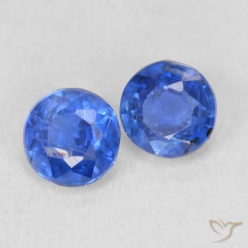 Gemas de Cianita Azul oscuro natural de 0.60 ct, Redondo, VS-SI