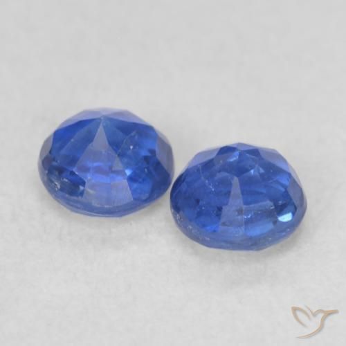 Gemas de Cianita Azul oscuro natural de 0.60 ct, Redondo, VS-SI