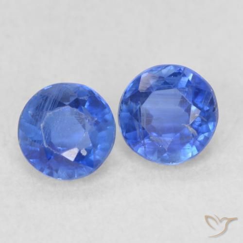 Gemas de Cianita Azul oscuro natural de 0.60 ct, Redondo, VS-SI