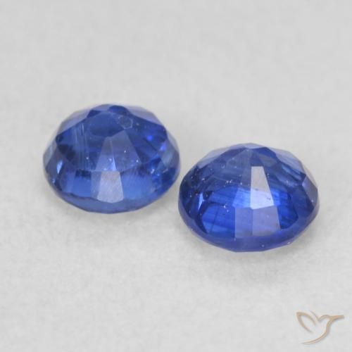 Gemas de Cianita Azul oscuro natural de 0.60 ct, Redondo, VS-SI