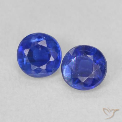 0.51ctw Natural Azul oscuro Cianita, Redondo, VS-SI