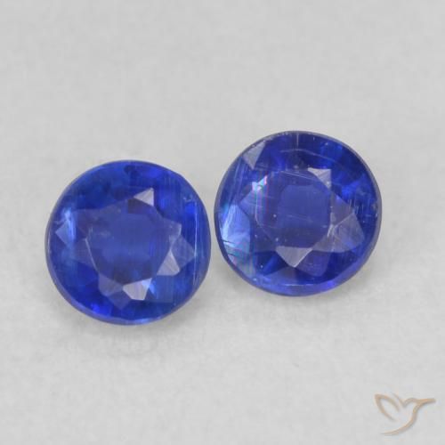Gemas de Cianita Azul oscuro natural de 0.51 ct, Redondo, VS-SI