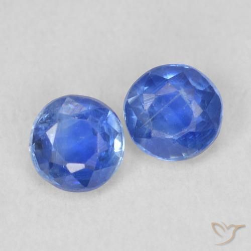 Gemas de Cianita Azul egipcio natural de 0.55 ct, Redondo, VS-SI