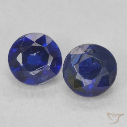 0.56ctw Natural Azul oscuro Cianita, Redondo, VS-SI