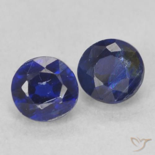 Gemas de Cianita Azul oscuro natural de 0.56 ct, Redondo, VS-SI