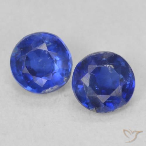 0.45ctw Natural Azul marino Cianita, Redondo, VS-SI