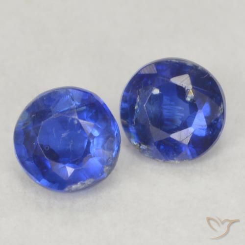 Gemas de Cianita Azul marino natural de 0.45 ct, Redondo, VS-SI