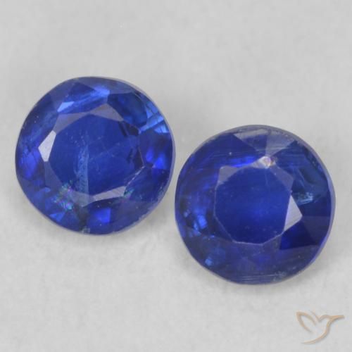 0.53ctw Natural Azul oscuro Cianita, Redondo, VS-SI