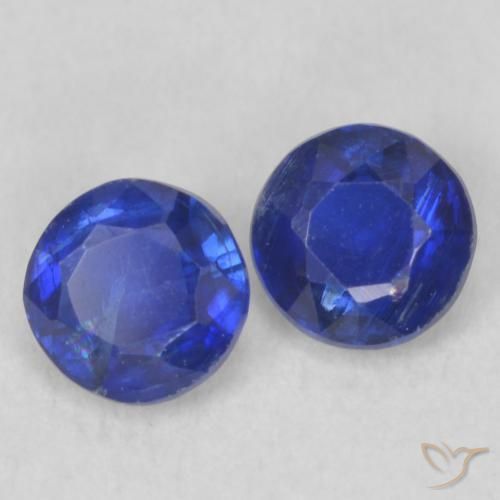 Gemas de Cianita Azul oscuro natural de 0.53 ct, Redondo, VS-SI