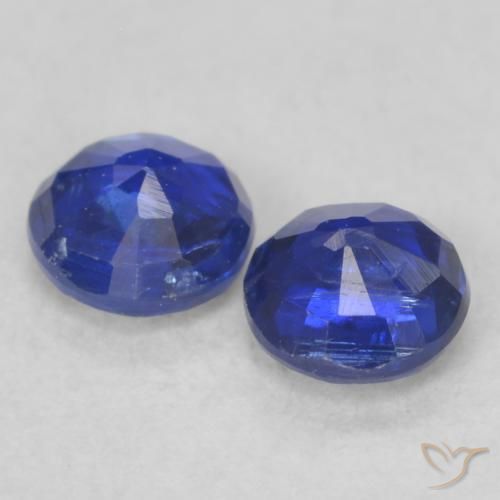 Gemas de Cianita Azul oscuro natural de 0.53 ct, Redondo, VS-SI