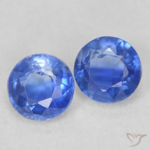 Gemas de Cianita Azul real natural de 0.54 ct, Redondo, VS-SI