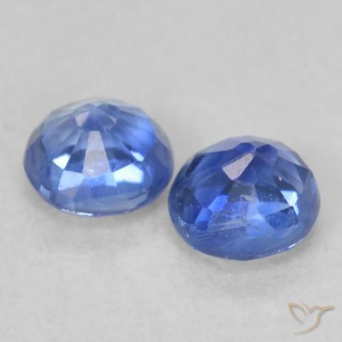 Gemas de Cianita Azul real natural de 0.54 ct, Redondo, VS-SI