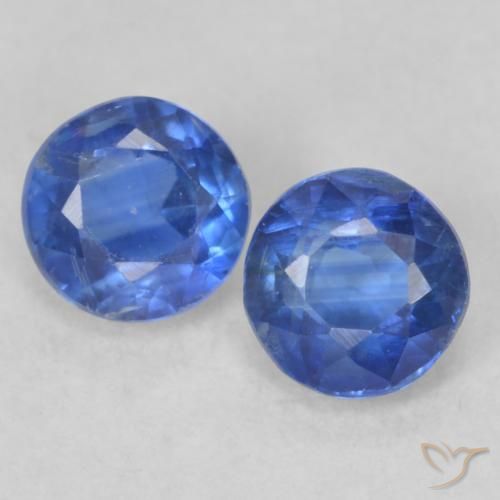 0.57ctw Natural Azul oscuro cianita, Redondo, VS-SI, Photo A