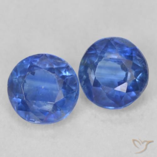 Gemas de Cianita Azul oscuro natural de 0.57 ct, Redondo, VS-SI