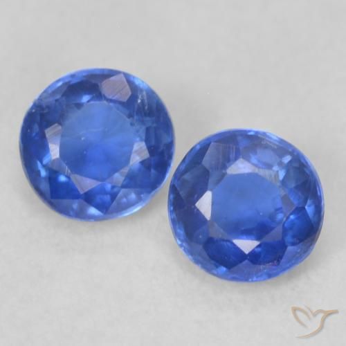 0.52ctw Natural Azul real Cianita, Redondo, VS-SI