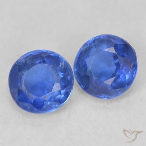 Gemas de Cianita Azul real natural de 0.52 ct, Redondo, VS-SI
