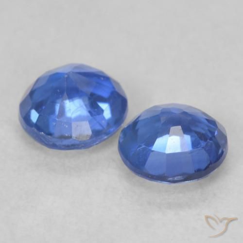 Gemas de Cianita Azul real natural de 0.52 ct, Redondo, VS-SI