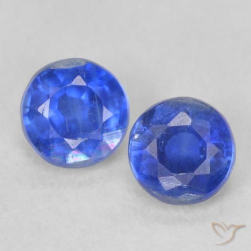 0.51ctw Natural Azul real Cianita, Redondo, VS-SI