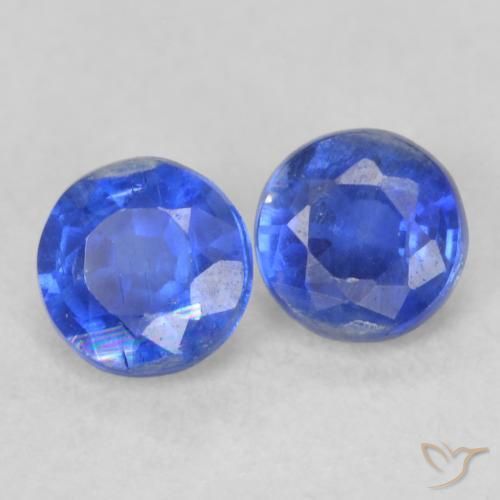 Gemas de Cianita Azul real natural de 0.51 ct, Redondo, VS-SI