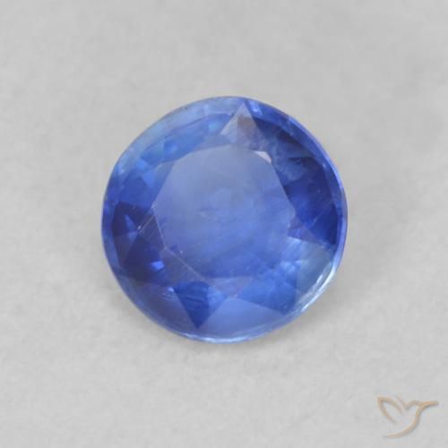 Cianita Azul oscuro natural de 0.29 ct, Redondo, VS