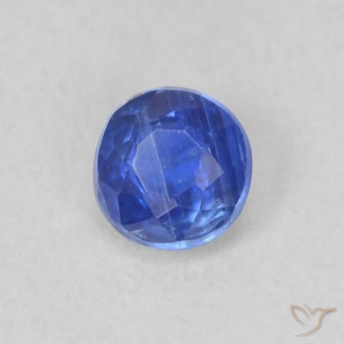 Cianita Azul oscuro natural de 0.26 ct, Corte Redondo, VS