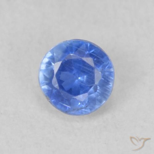 0.33ct Natural Azul oscuro Cianita, Redondo, VS-SI