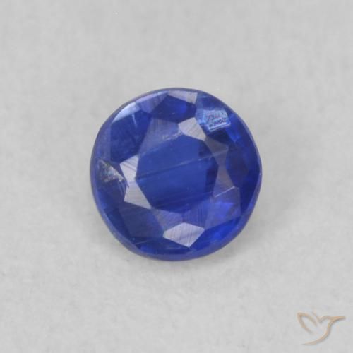 Cianita azul natural de 0,26 ct, corte redondo, VS-SI