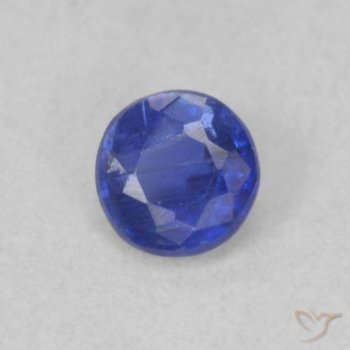 Cianita azul natural de 0,26 ct, corte redondo, VS-SI