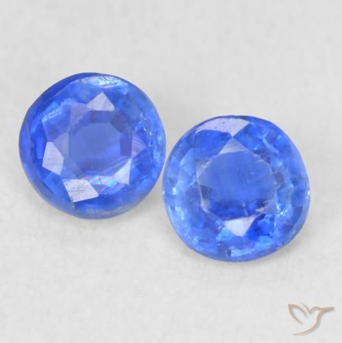 0.47ctw Natural Azul azur intenso Cianita, Redondo, VS-SI