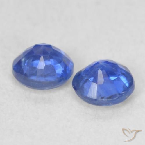 Gemas de Cianita Azul azur intenso natural de 0.47 ct, Redondo, VS-SI