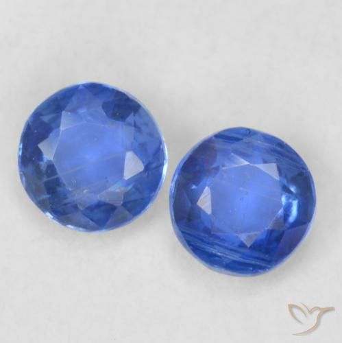 0.48ctw Natural Azul oscuro Cianita, Redondo, VS-SI