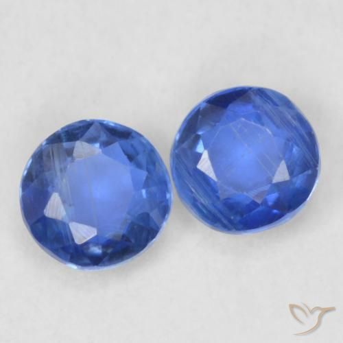 Gemas de Cianita Azul oscuro natural de 0.48 ct, Redondo, VS-SI