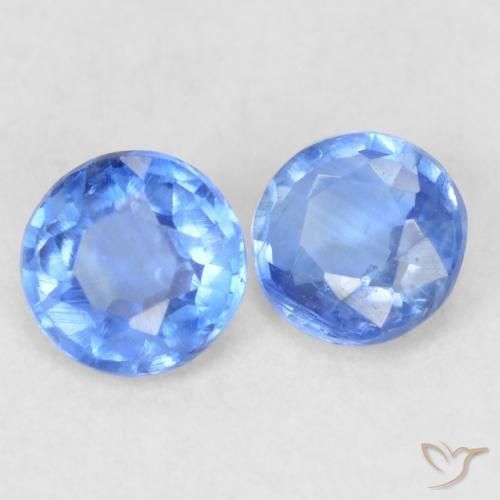 Gemas de Cianita Azul marino claro natural de 0.44 ct, Redondo, VS-SI