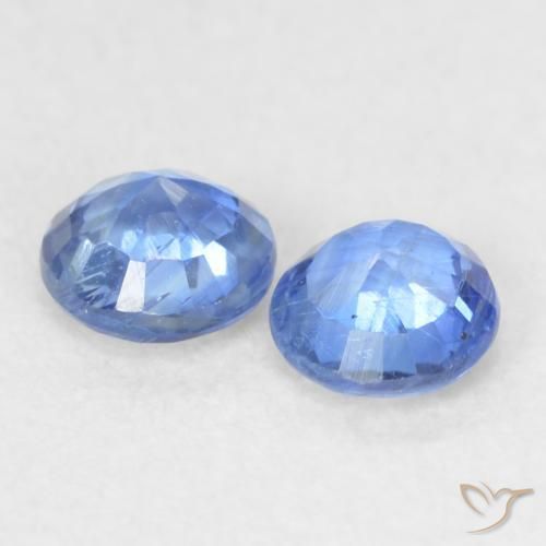 Gemas de Cianita Azul marino claro natural de 0.44 ct, Redondo, VS-SI