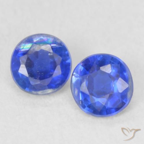 0.48ctw Natural Azul marino Cianita, Redondo, VS-SI