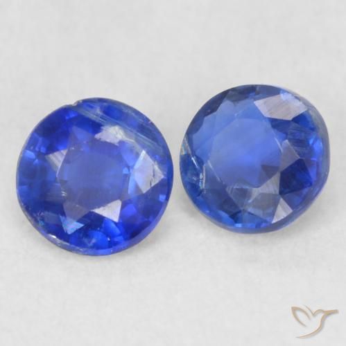 Gemas de Cianita Azul oscuro natural de 0.49 ct, Redondo, VS-SI