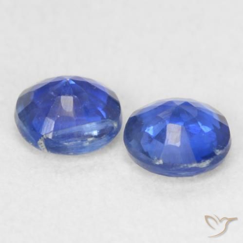 Gemas de Cianita Azul oscuro natural de 0.49 ct, Redondo, VS-SI