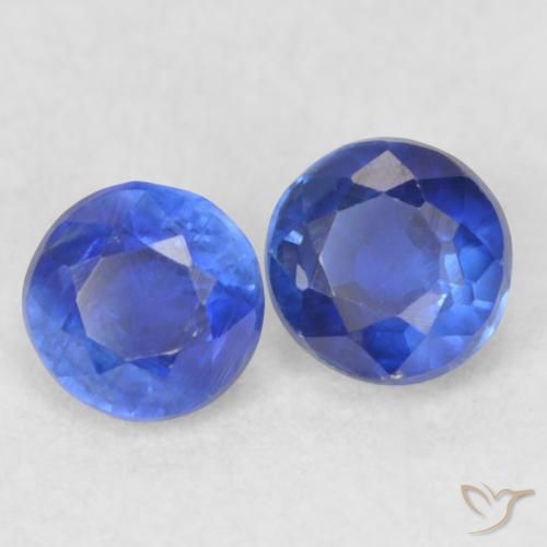 Gemas de Cianita Azul oscuro natural de 0.61 ct, Redondo, VS-SI