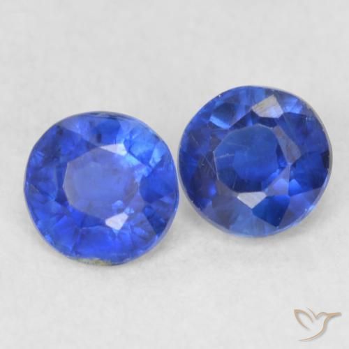 Gemas de Cianita Azul oscuro natural de 0.54 ct, Redondo, VS-SI
