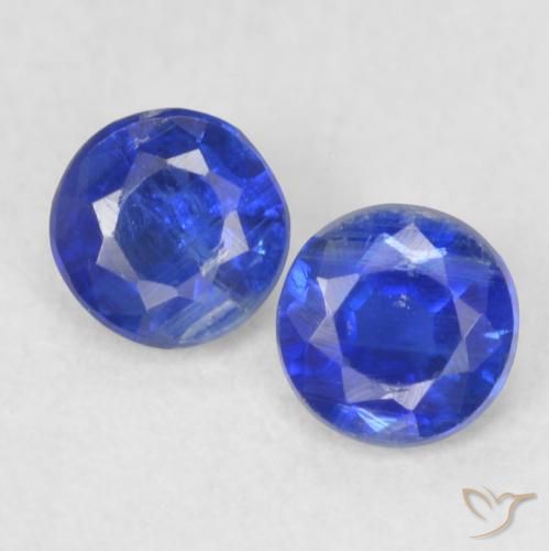 0.48ctw Natural Azul marino Cianita, Redondo, VS-SI