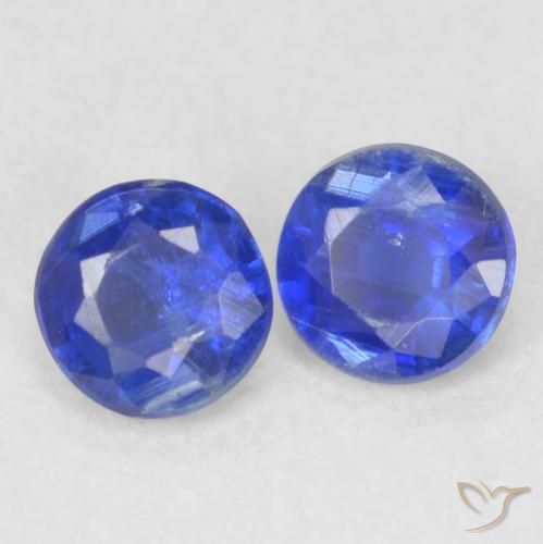 Gemas de Cianita Azul marino natural de 0.48 ct, Redondo, VS-SI